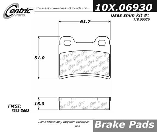 100.06930 OEM Brake Pads Centric Pair