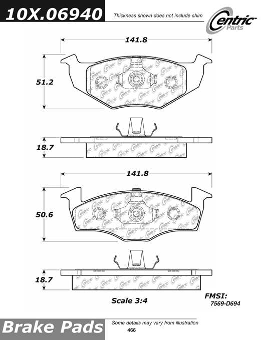 100.06940 OEM Brake Pads Centric Pair