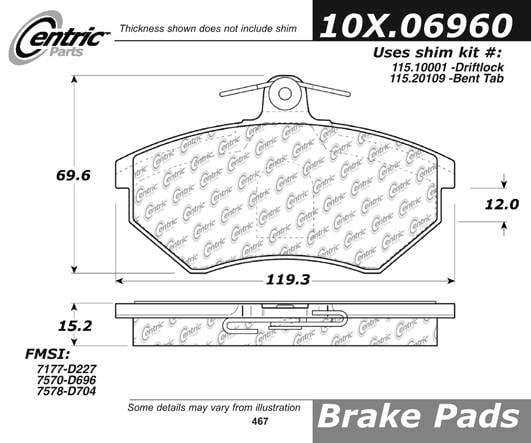 100.06960 OEM Brake Pads Centric Pair