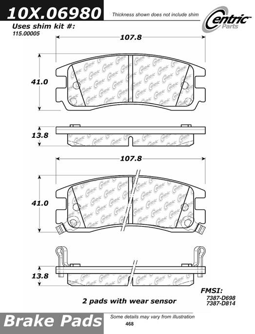 102.06980 CTek Brake Pads Centric Pair