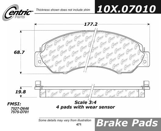 100.07010 OEM Brake Pads Centric Pair