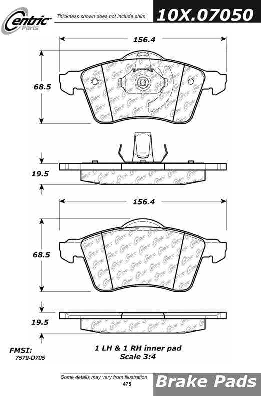 100.07050 OEM Brake Pads Centric Pair