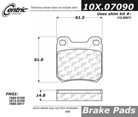 100.07090 OEM Brake Pads Centric Pair