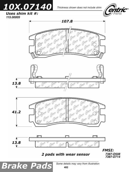 102.07140 CTek Brake Pads Centric Pair