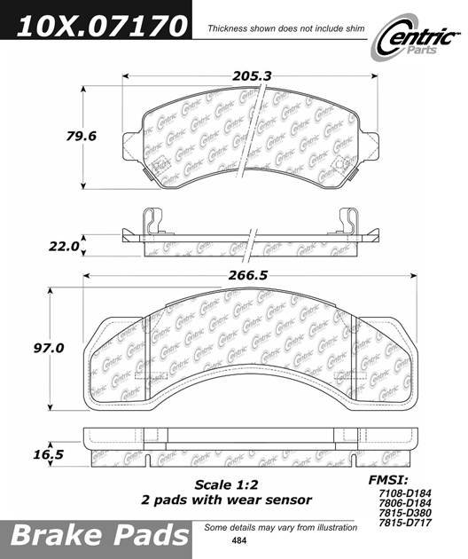 102.07170 CTek Brake Pads Centric Pair