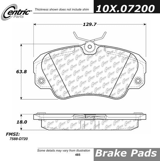 100.07200 OEM Brake Pads Centric Pair