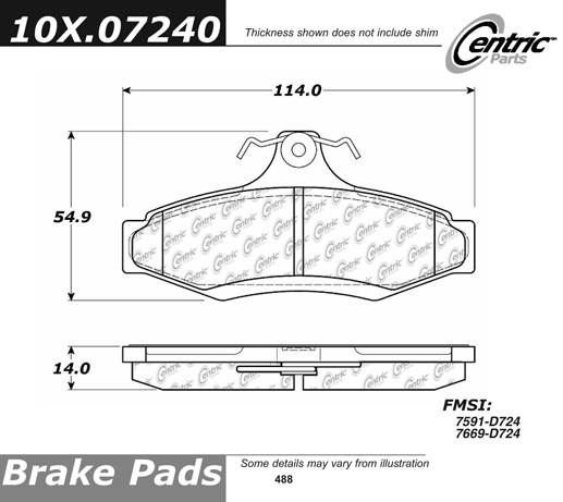 102.07240 CTek Brake Pads Centric Pair