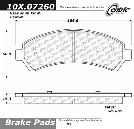 102.07260 CTek Brake Pads Centric Pair