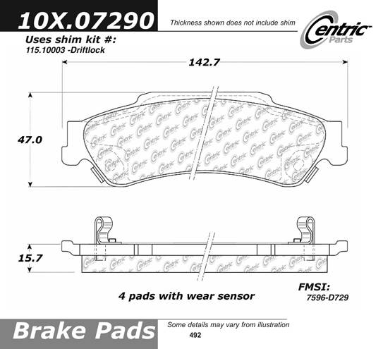 102.07290 CTek Brake Pads Centric Pair