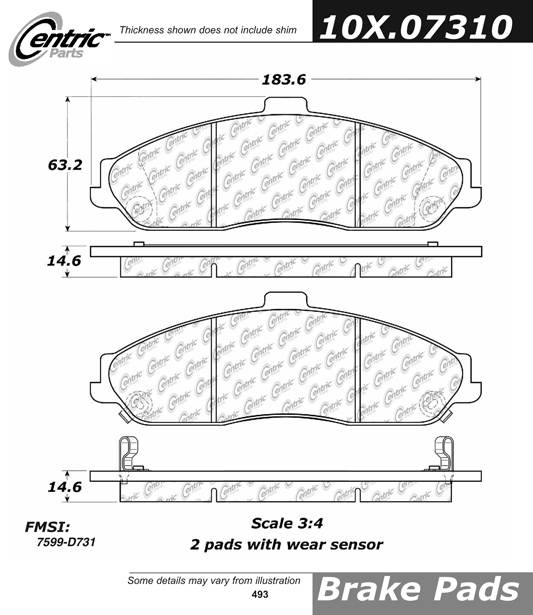 102.07310 CTek Brake Pads Centric Pair