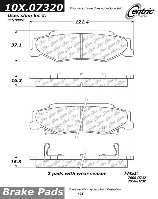 102.07320 CTek Brake Pads Centric Pair