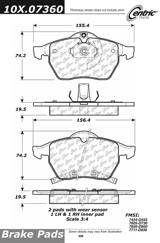 100.07360 OEM Brake Pads Centric Pair