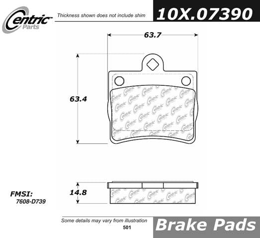 100.07390 OEM Brake Pads Centric Pair