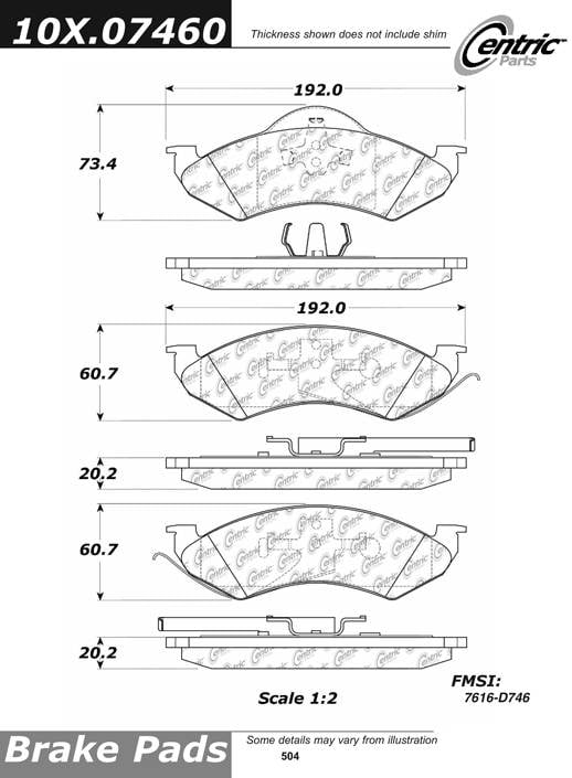 102.07460 CTek Brake Pads Centric Pair