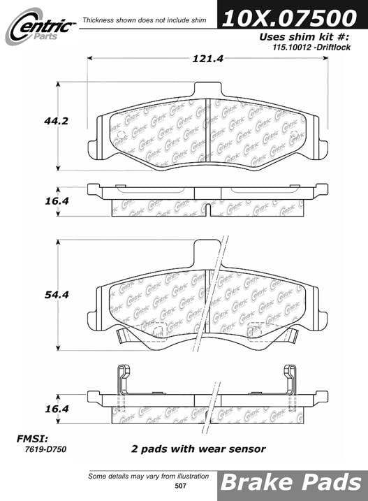 102.07500 CTek Brake Pads Centric Pair