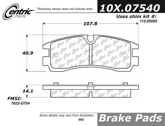 102.07540 CTek Brake Pads Centric Pair