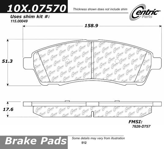 102.07570 CTek Brake Pads Centric Pair