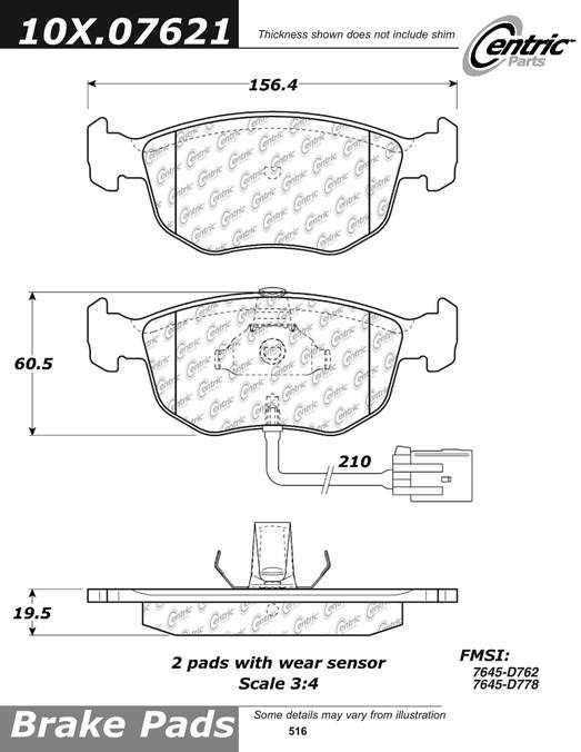 102.07621 CTek Brake Pads Centric Pair