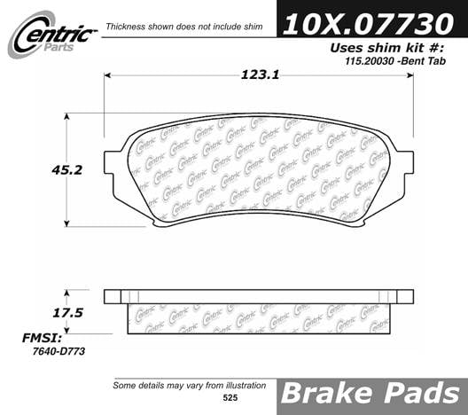 100.07730 OEM Brake Pads Centric Pair