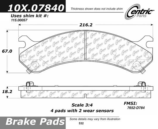 102.07840 CTek Brake Pads Centric Pair