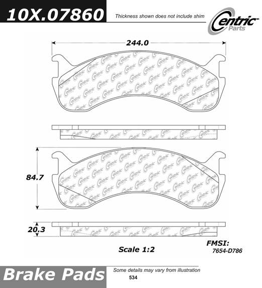 102.07860 CTek Brake Pads Centric Pair