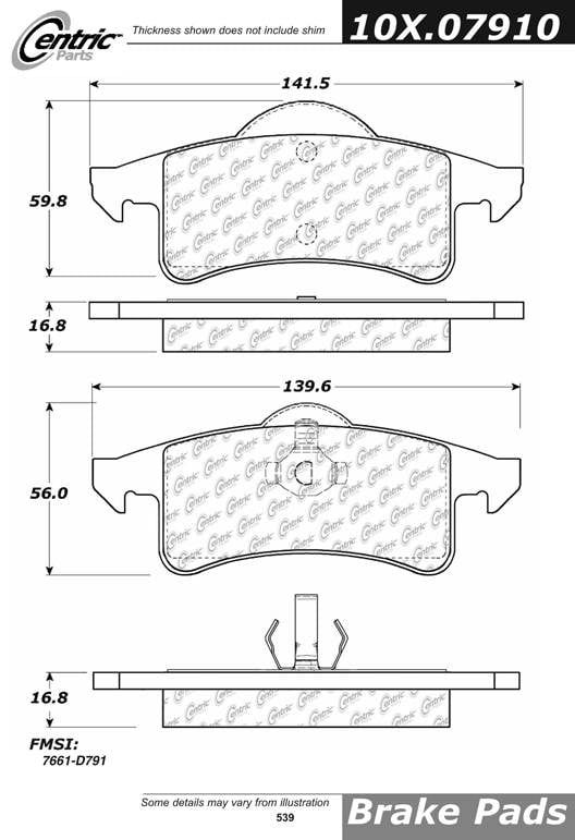 102.07910 CTek Brake Pads Centric Pair