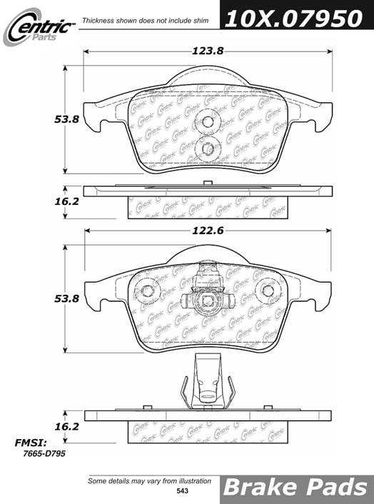 100.07950 OEM Brake Pads Centric Pair