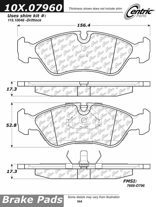 102.07960 CTek Brake Pads Centric Pair