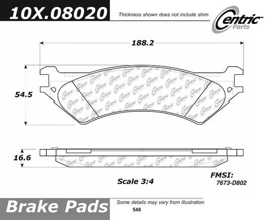 100.08020 OEM Brake Pads Centric Pair