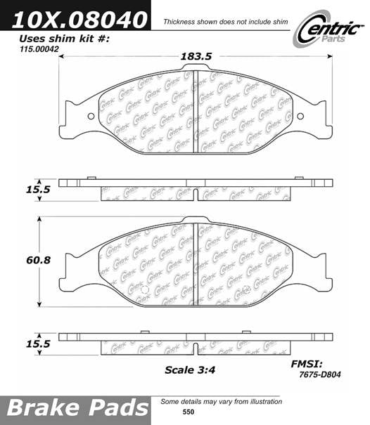 102.08040 CTek Brake Pads Centric Pair