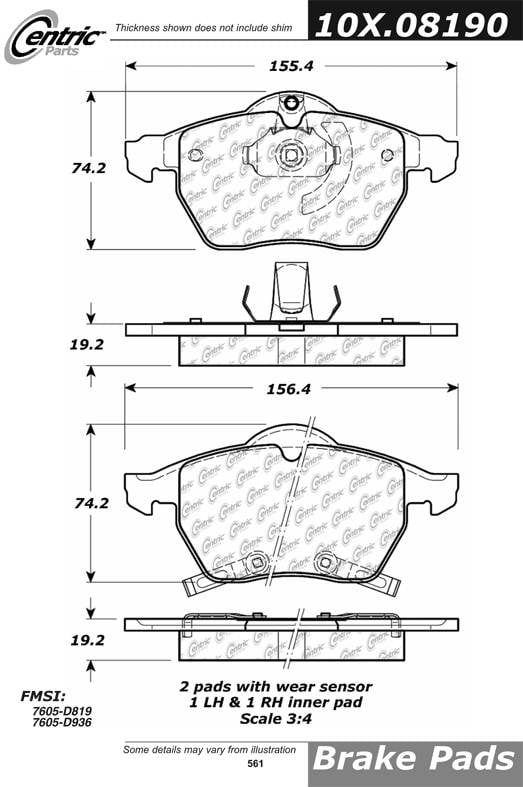 100.08190 OEM Brake Pads Centric Pair