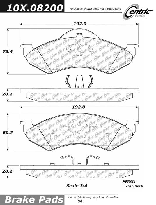 102.08200 CTek Brake Pads Centric Pair