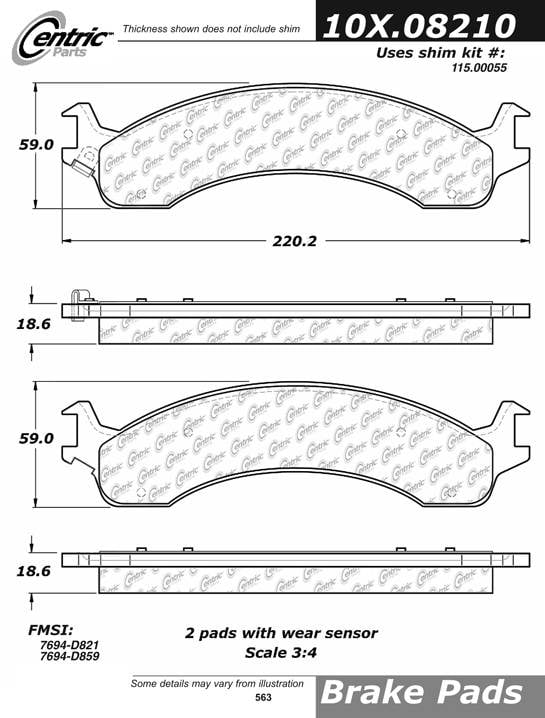 100.08210 OEM Brake Pads Centric Pair