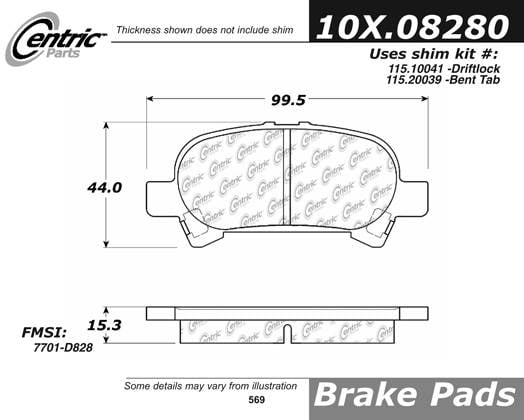 100.08280 OEM Brake Pads Centric Pair