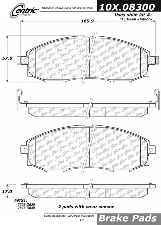 102.08300 CTek Brake Pads Centric Pair