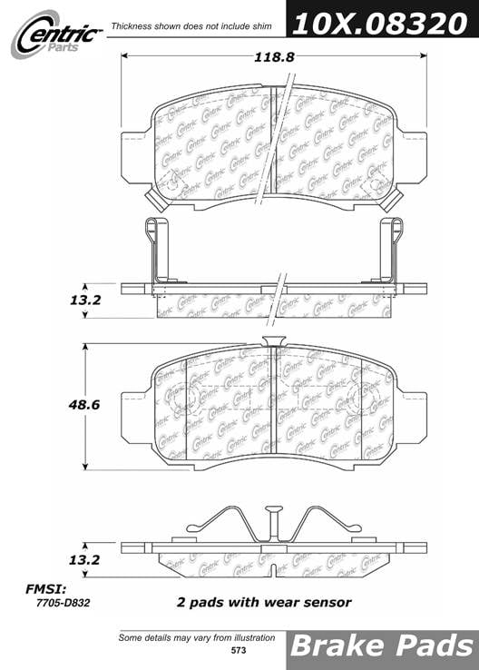 100.08320 OEM Brake Pads Centric Pair