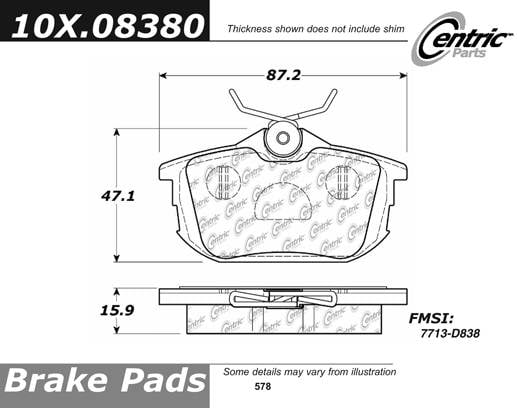 100.08380 OEM Brake Pads Centric Pair