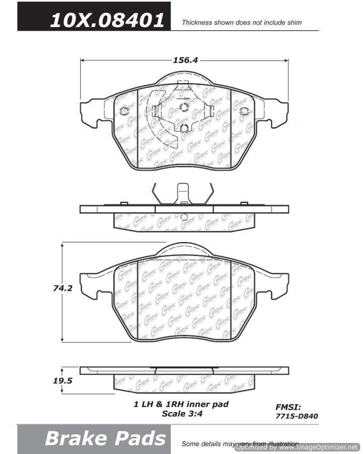 104.08401 PosiQuiet Semi Met Pads Centric Pair