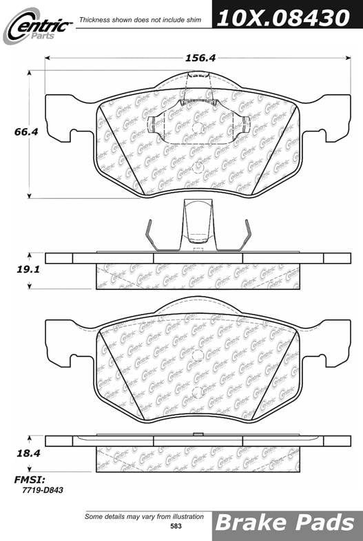 100.08430 OEM Brake Pads Centric Pair