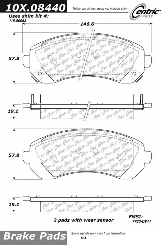 102.08440 CTek Brake Pads Centric Pair