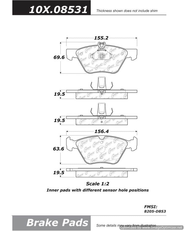 100.08531 OEM Brake Pads Centric Pair