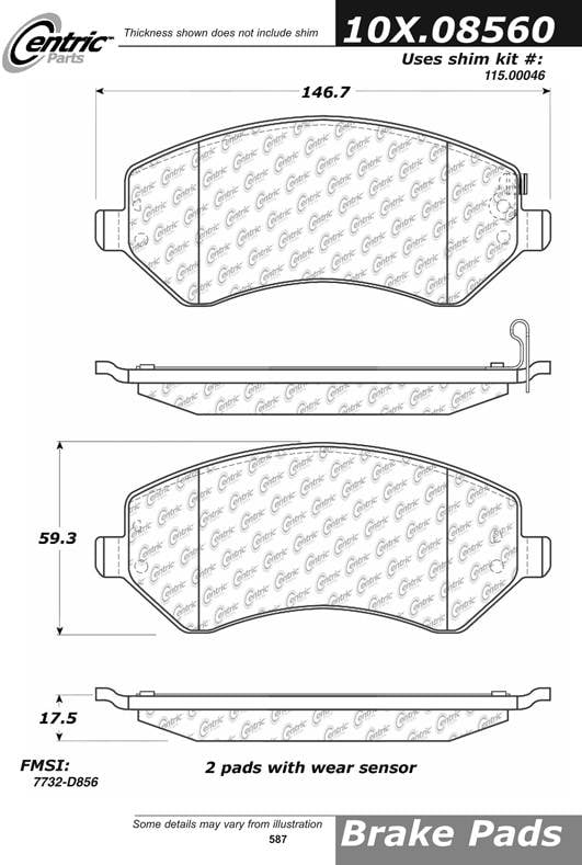 100.08560 OEM Brake Pads Centric Pair