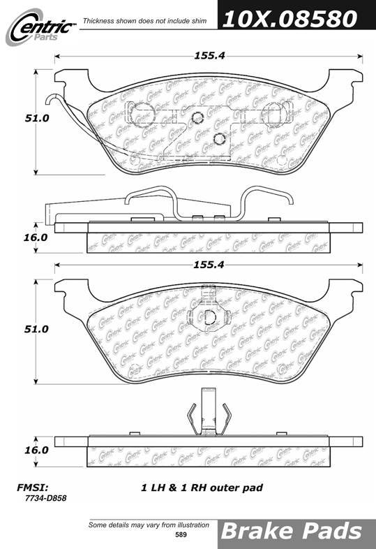 102.08580 CTek Brake Pads Centric Pair