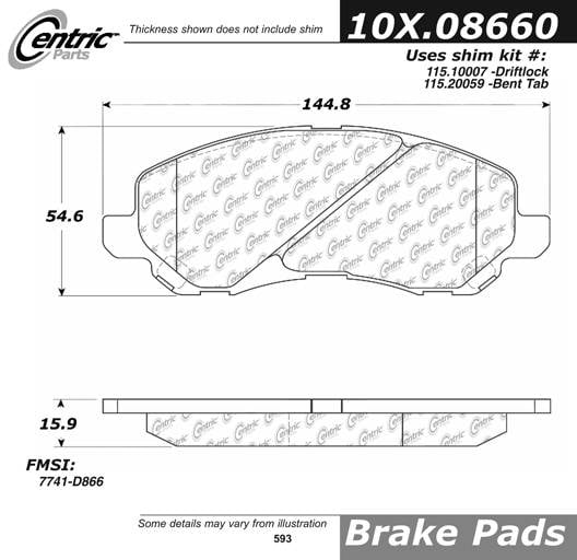 100.08660 OEM Brake Pads Centric Pair