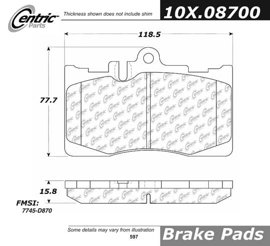 100.08700 OEM Brake Pads Centric Pair