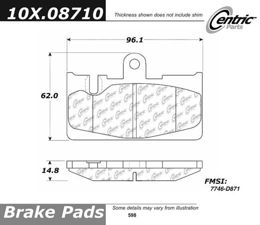 100.08710 OEM Brake Pads Centric Pair