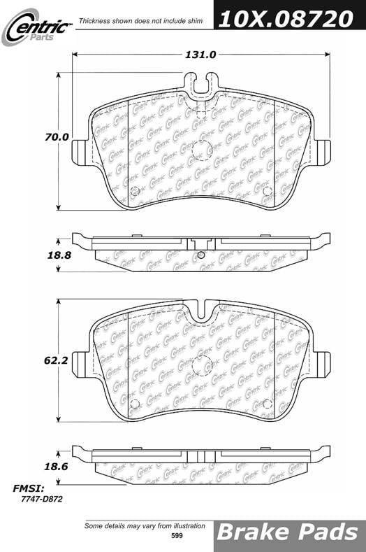 100.08720 OEM Brake Pads Centric Pair