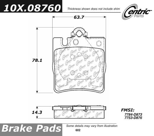 100.08760 OEM Brake Pads Centric Pair