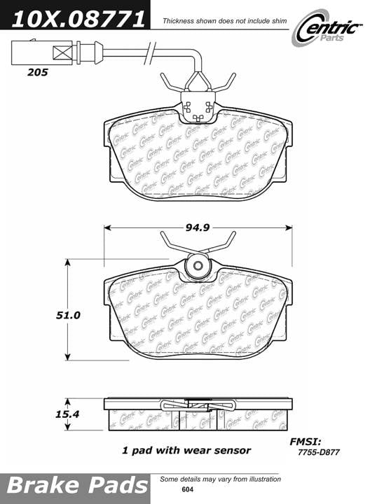 100.08771 OEM Brake Pads Centric Pair