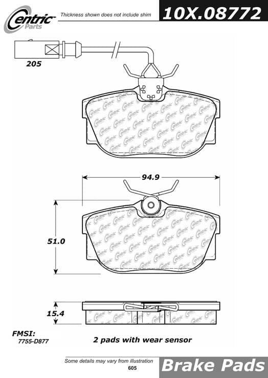 100.08772 OEM Brake Pads Centric Pair